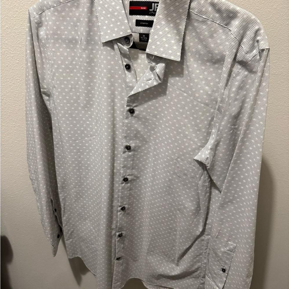 jf j.ferrar Gray Dress Shirt Classic Style